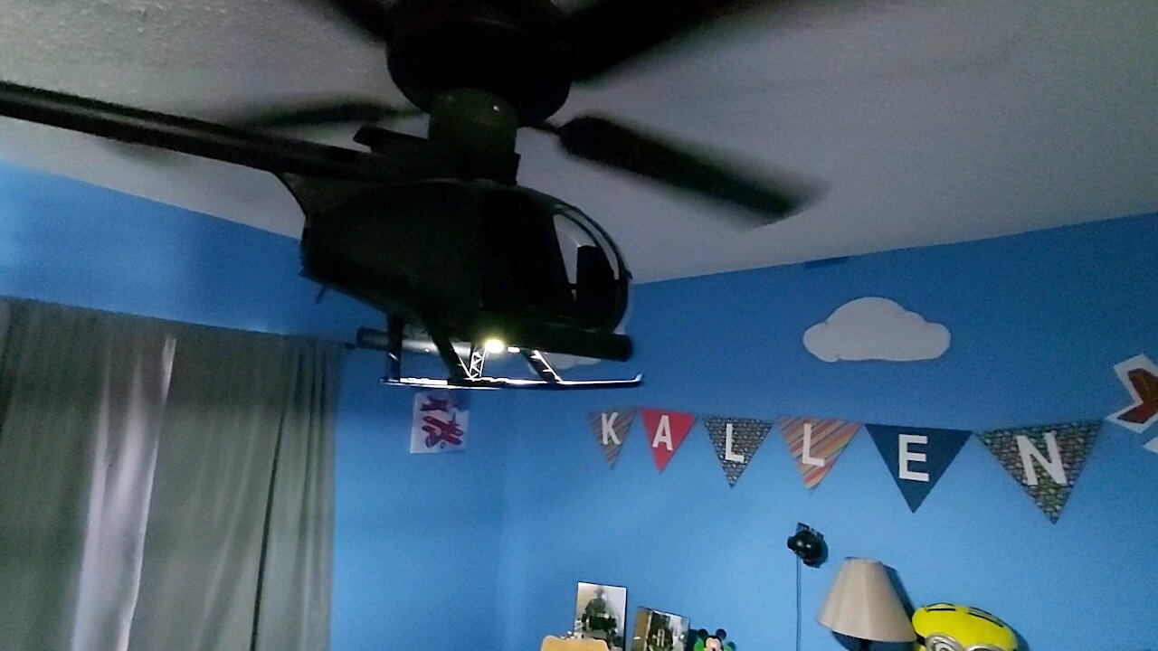 Helicopter ceiling fan