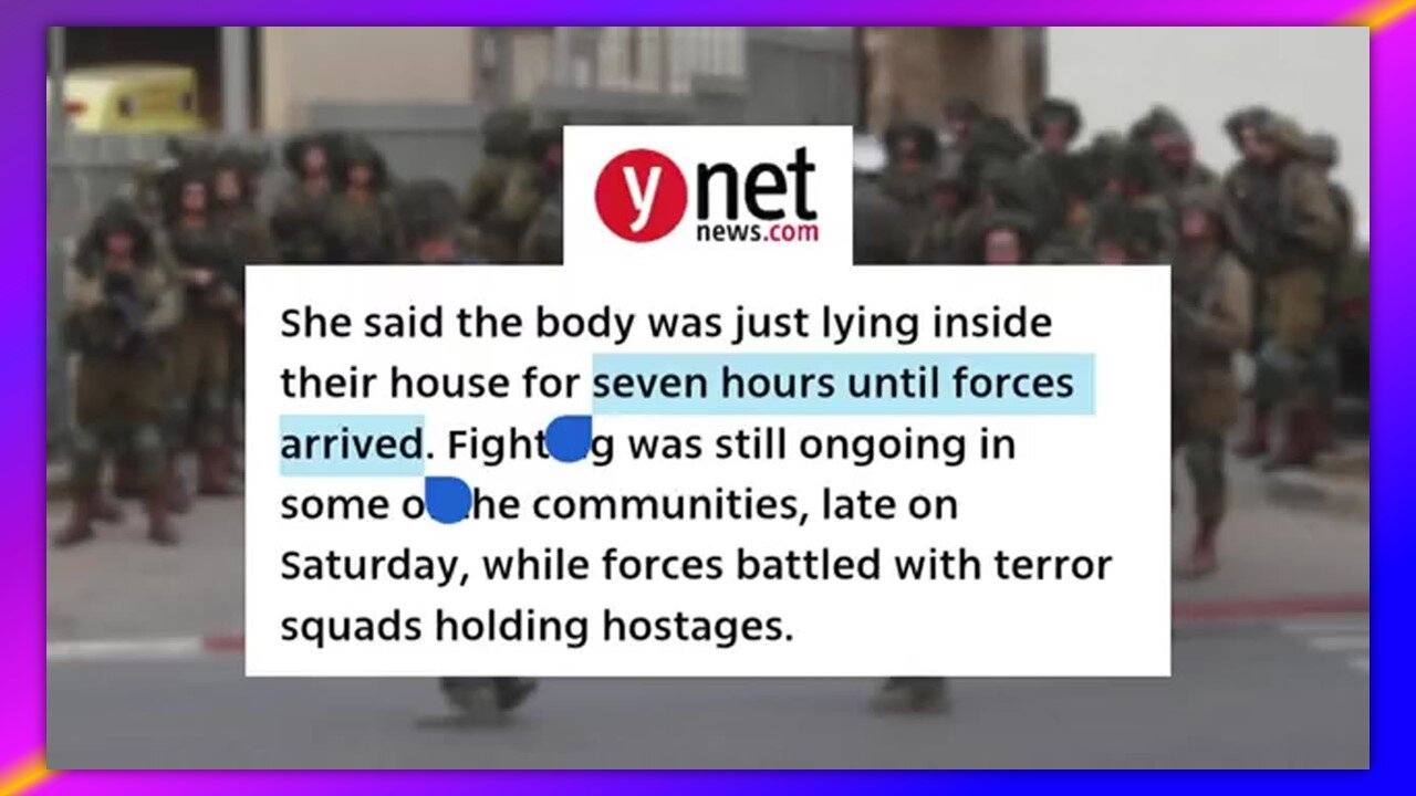 NETANYAHU ORDERED THE ISRAELI MILITARY TO STAND DOWN FOR 7 HOURS DURING THE HAMAS INVASION.