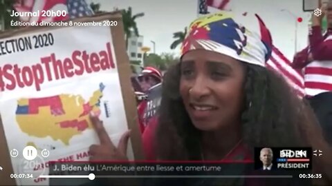 Miami Stop the Steal Protest on French National News - Veronica Holding The Line