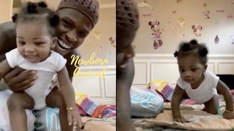 Quando Rondo Teaches Daughter Italy To Crawl During Daddy Duty! 🚼