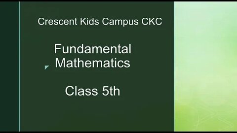 Maths A Class 5th Lesson 1