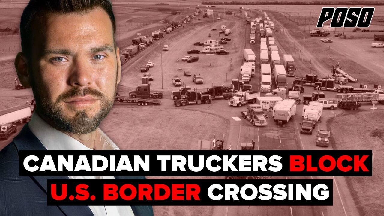 Canadian Truckers Blockade Crossing With U.S. Border In Alberta