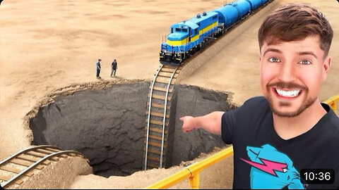 Train Vs Giant Pit ! MrBeast