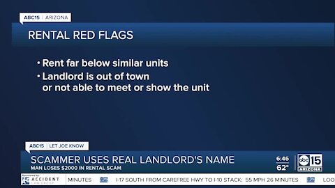 Scammer uses landlord's name; man loses $2,000 in rental fraud