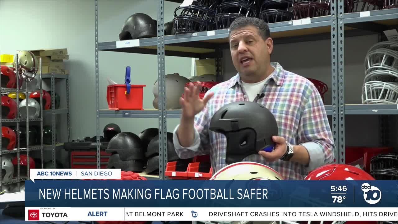 Carlsbad company creates helmet to reduce head injuries in flag football