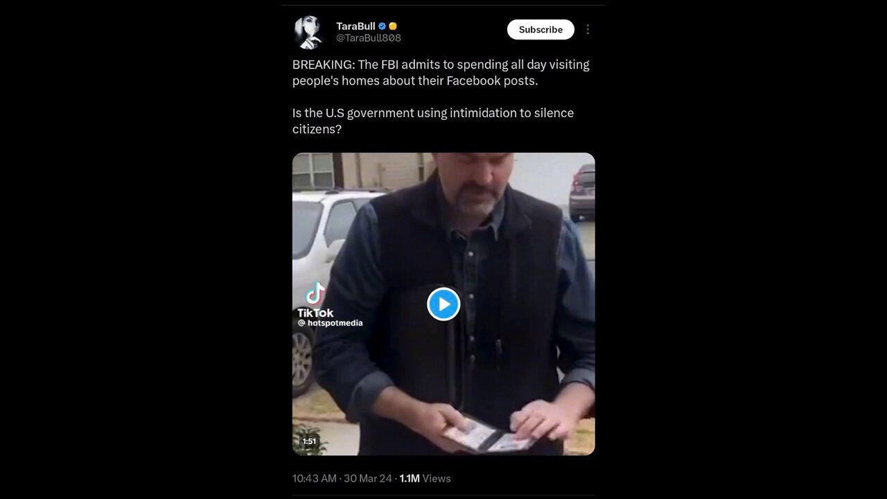 Captioned - FBI agents came to doors for over FB posts
