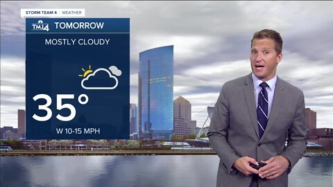 Cloudy Tuesday with highs in the 30s