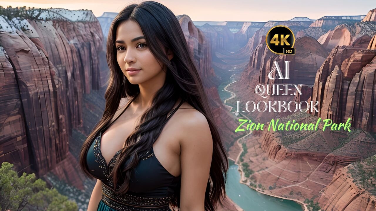 [4K] Ai Queen LookBook l Trailblazer Threads l Zion National Park #AiQueenLookBook #aiartlookbook