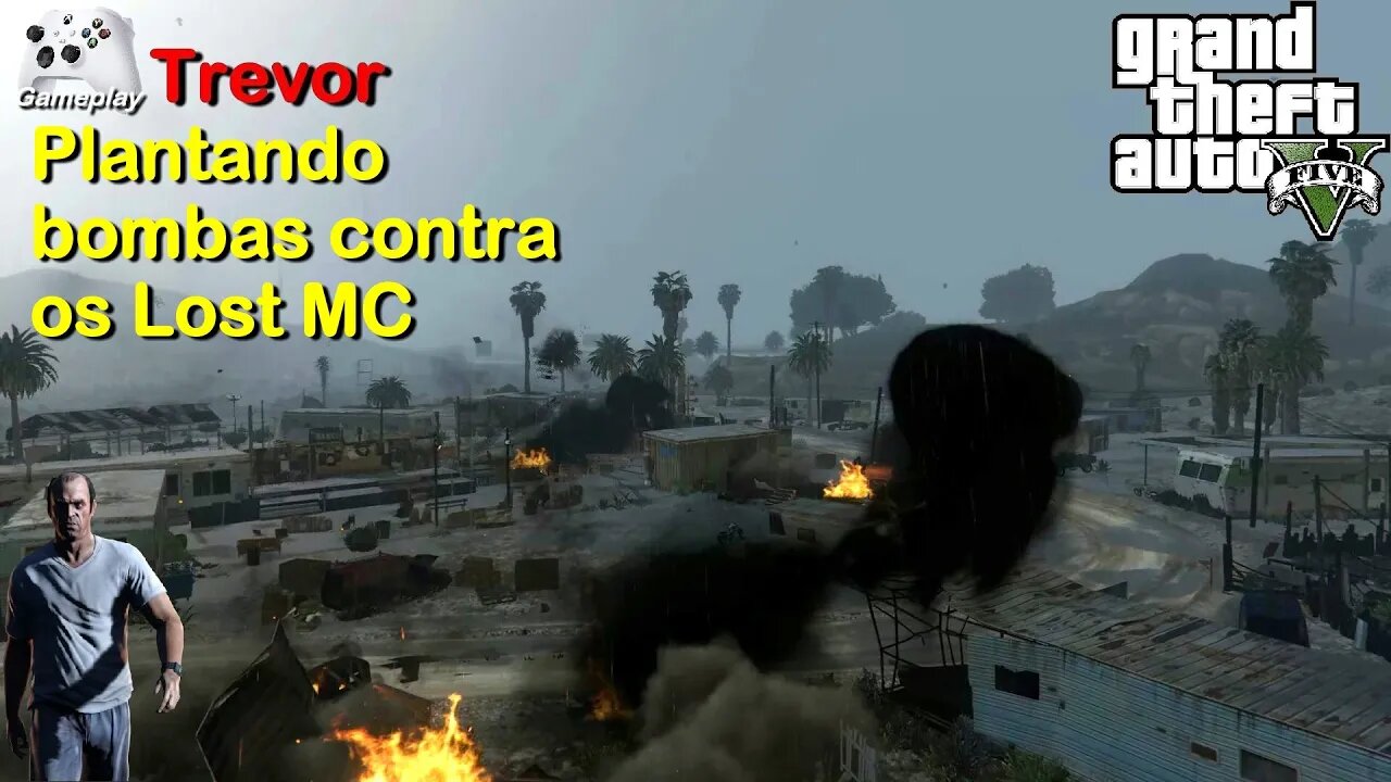 GTA 5 Trevor, plantando bombas contra os Lost MC.