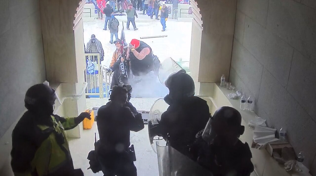 These officers don't appear to be forced back into the tunnel