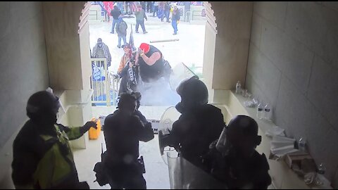 These officers don't appear to be forced back into the tunnel