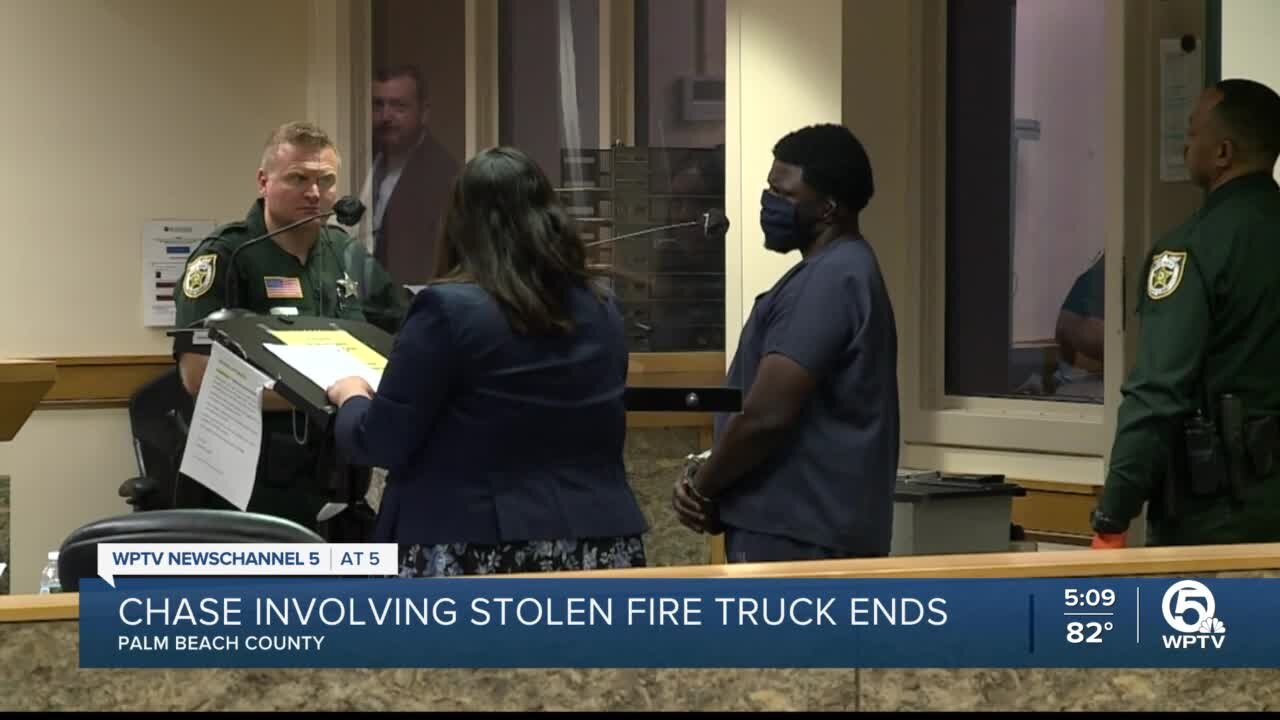 'Where do you expect me to get [bail money]': Fire truck theft, chase suspect asks judge in court