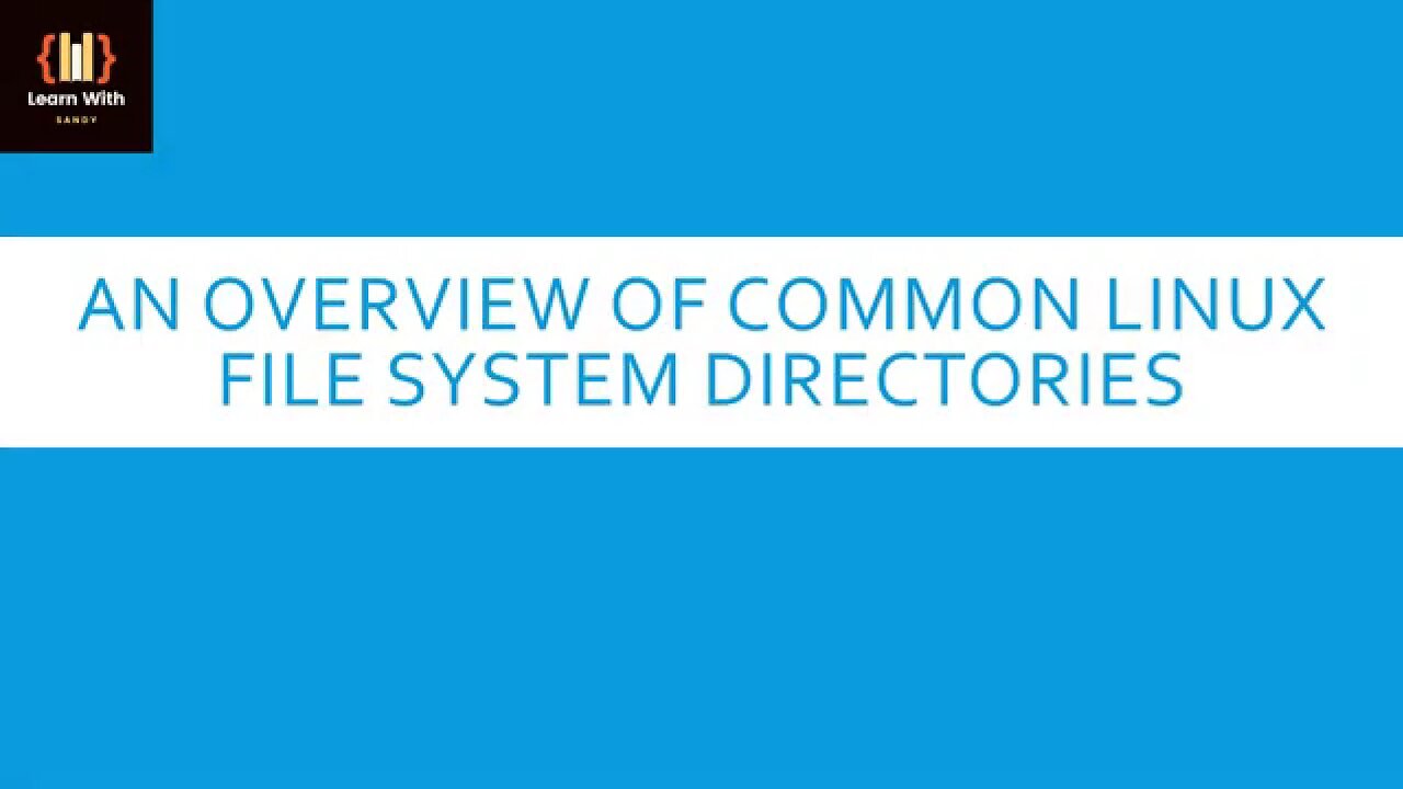 An Overview of Common #Linux File System #Directories | Learn With Sandy