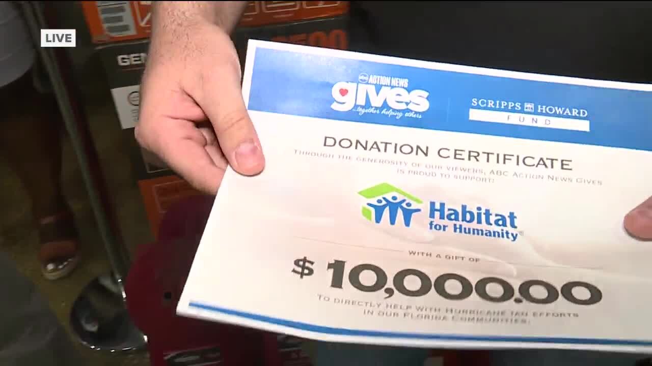 ABC Action News presents check for $10,000 to Habitat for Humanity thanks to huge response by viewers