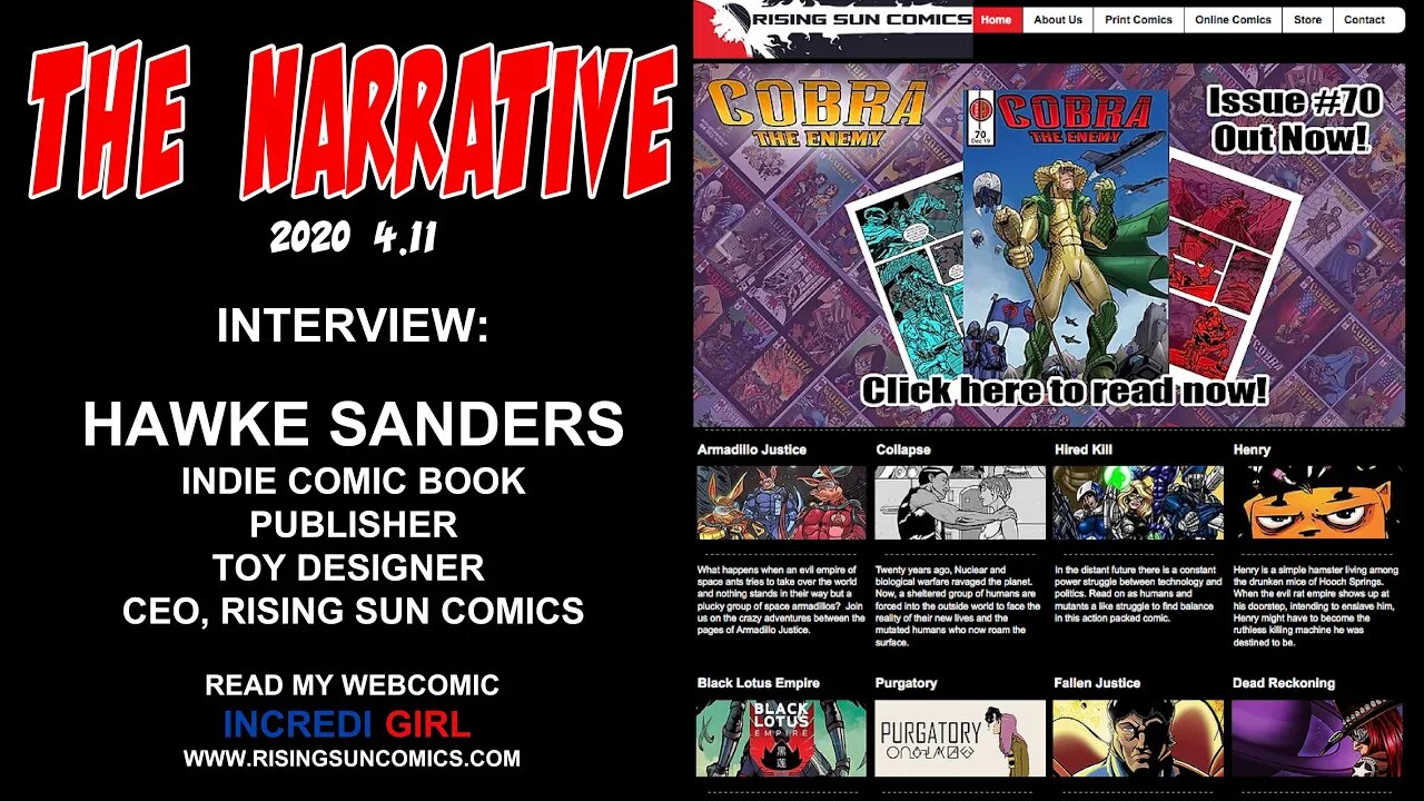 #IndieComics #Interview The Narrative 2020 4.11 Interview with Indie Comics Publisher, Hawke Sanders