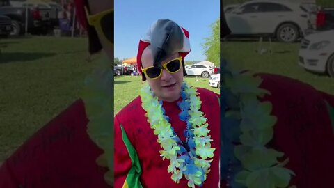 Drunk Guy in a Parrot suit at the Jimmy Buffet show Cincinnati suit