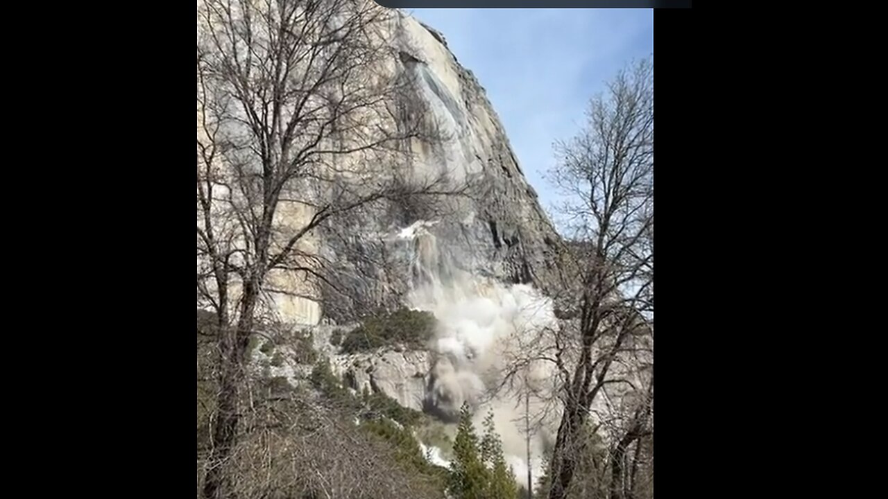 YOSEMITE MASSIVE ROCKSLIDE ON THE EL CAPITAN ROCK FACE - EARTH IN ACTION