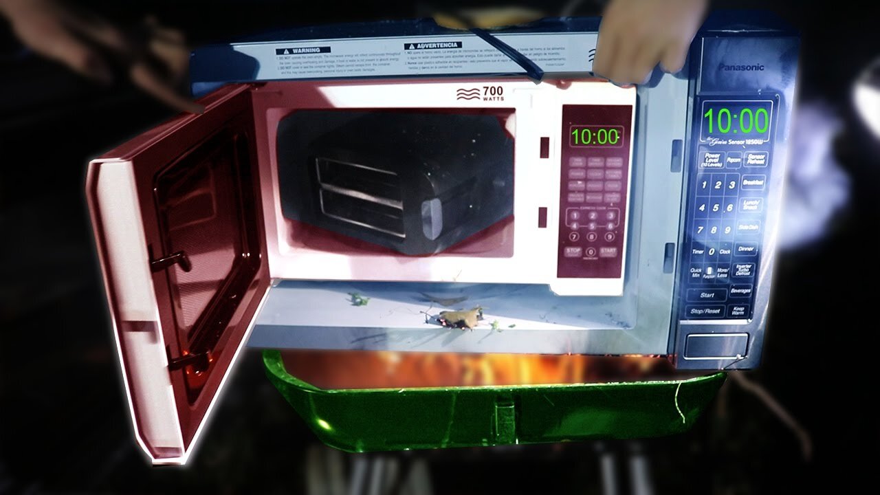 Grilling A Microwave Microwaving A Microwave Microwaving A Toaster Toasting An Iphone Watching Micro