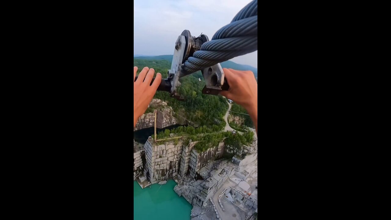 crane zipline to base jump 👀