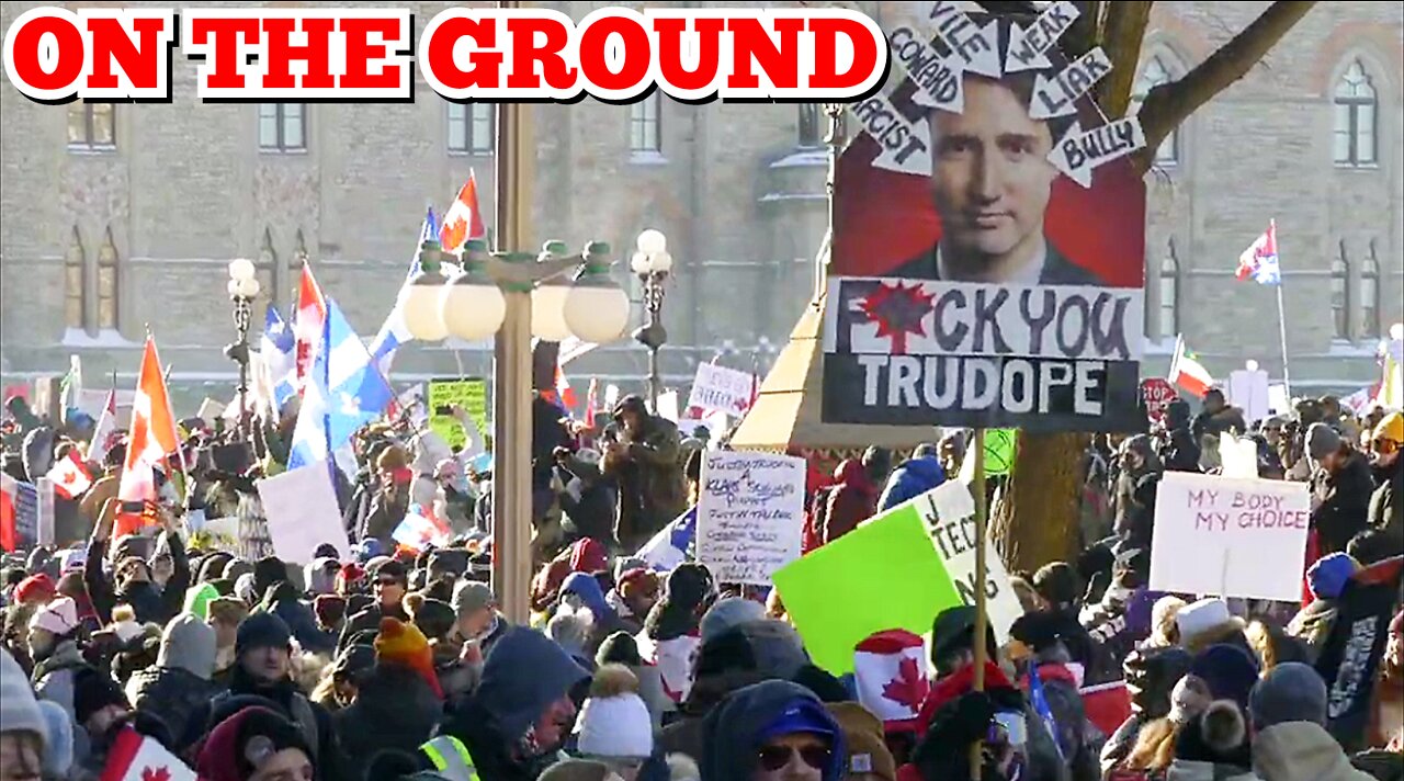 "Freedom Convoy 2022" ON THE GROUND Footage! Canadian Truckers 'Freedom Convoy' In 'Ottawa Canada'