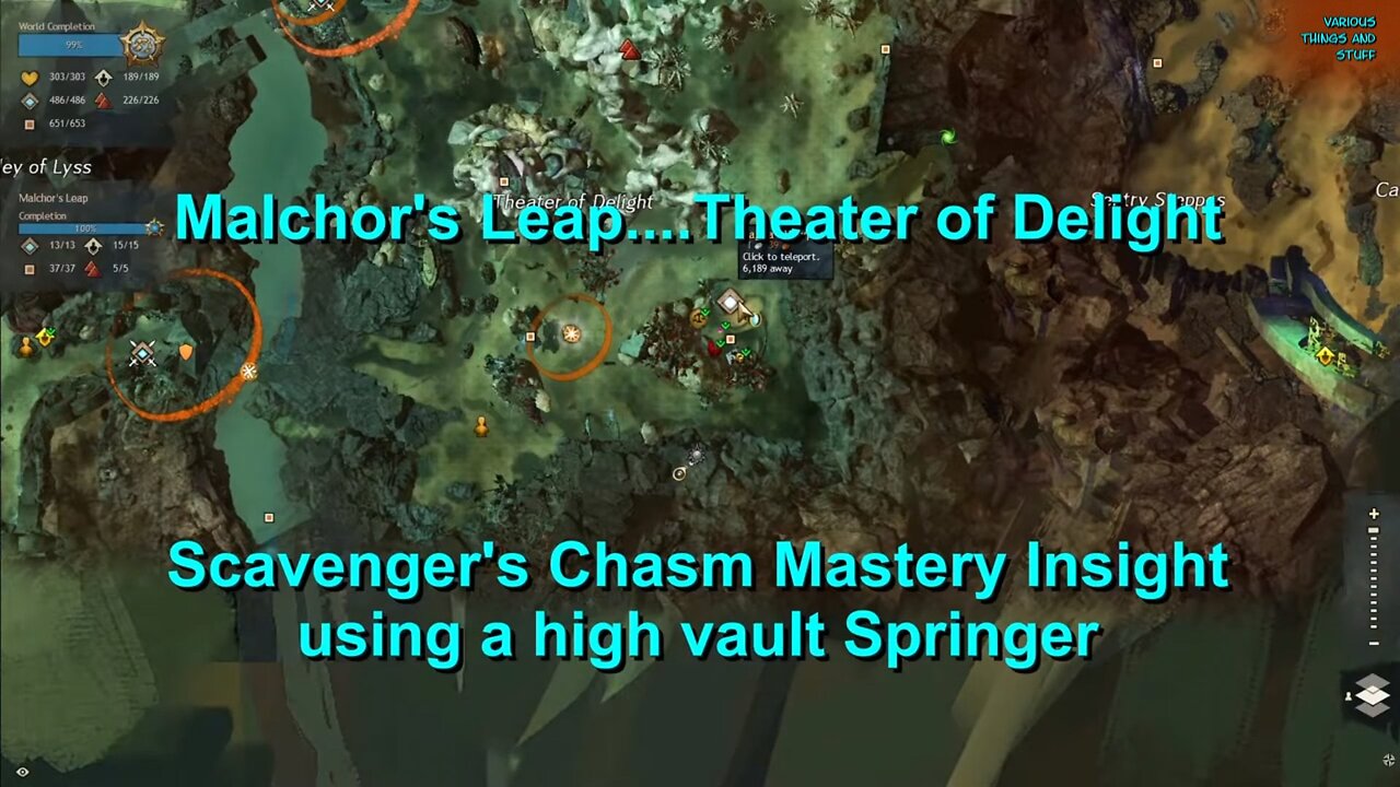 Guild Wars 2 Malchor's Leap Theater of Delight Scavenger's Chasm Mastery Springer