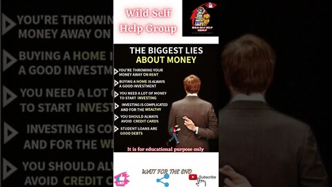 🔥The biggest lies about money🔥#shorts🔥#wildselfhelpgroup🔥8 May 2022🔥