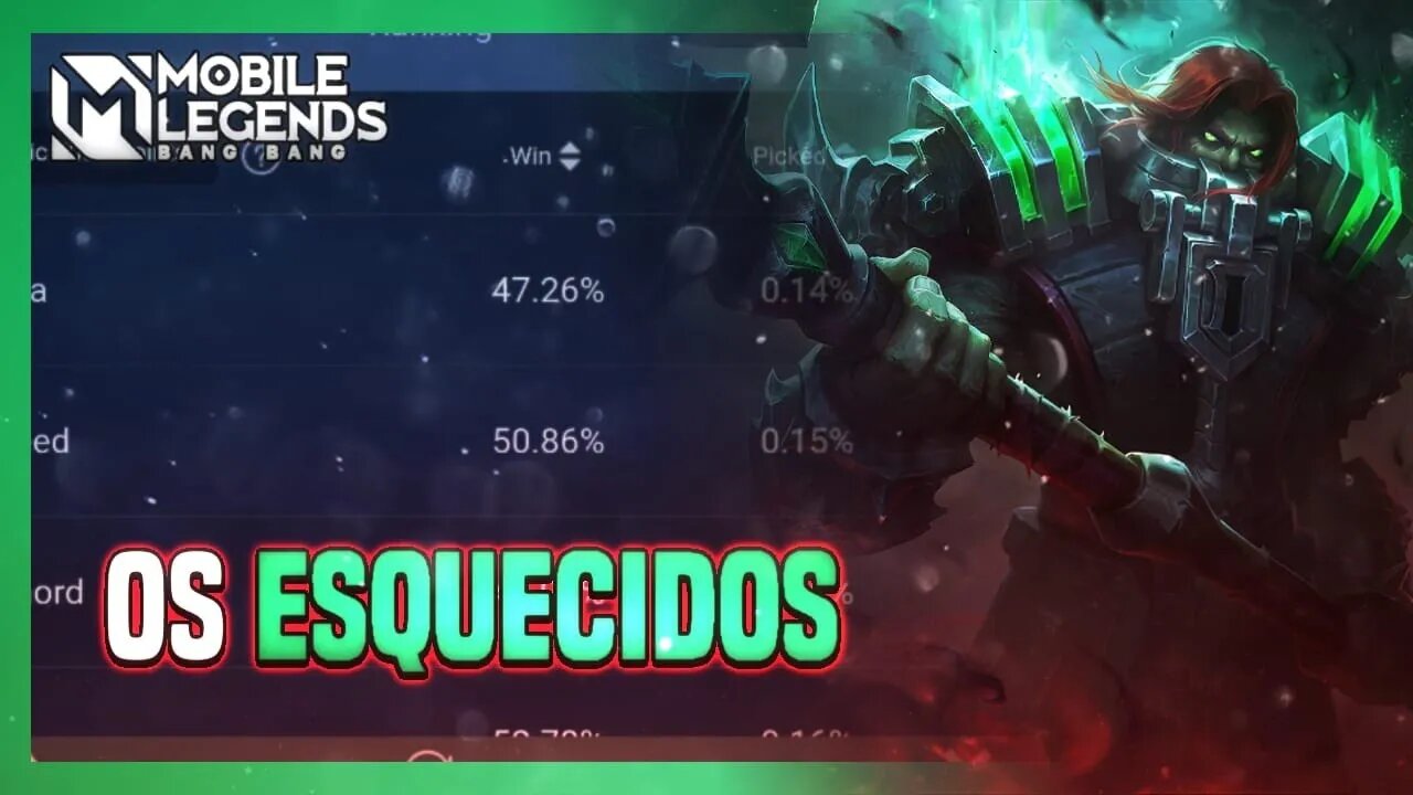 TOP 10 HERÓIS MENOS ESCOLHIDOS DO MOBILE LEGENDS