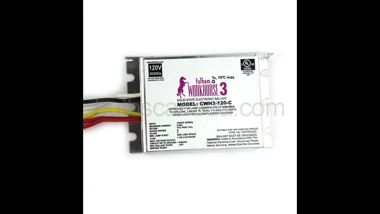 Fulham Lighting WH3-120-C Workhorse 3 Versatile Fluorescent Lamp Ballast, Silver 120V