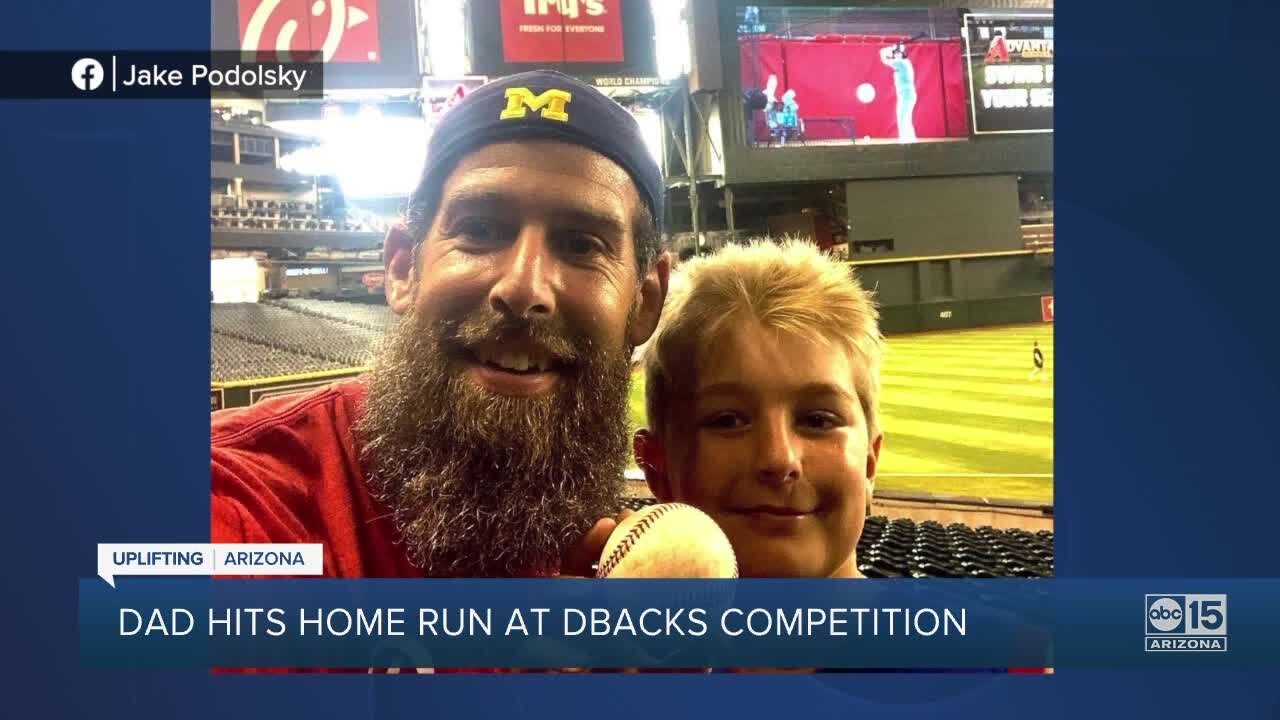 Valley father hits home run at Chase Field to win free season tickets