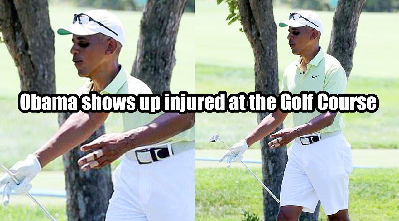 Obama shows up injured at the Golf Course