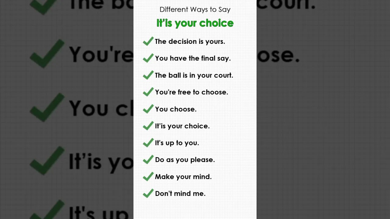 Different way's to say | It's your choice#shortvideo #english #easyenglish #englishspeking