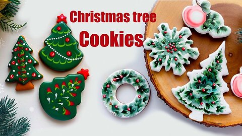 Wet-On-Wet Christmas Trees/ One Stroke Hand-painted Christmas Cookies