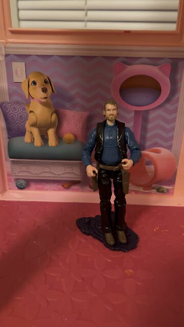 Clay hangs out with Barbie’s dog