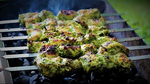Grilled Chicken Recipe - Hariyali Tikka chicken -International Cuisines