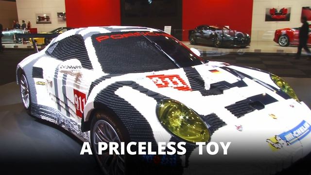 Porsche 911 completed with 380,000 Lego bricks