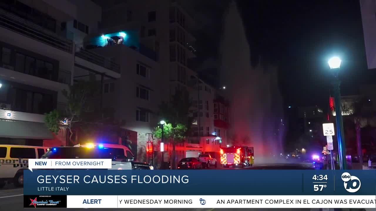 Broken hydrant causes geyser in Little Italy