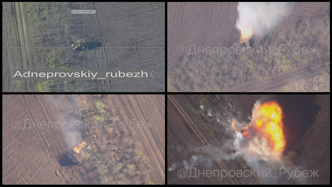 Kherson area: Russian "latest Lancet UAV" burns Ukrainian AHS Krab self-propelled howitzer