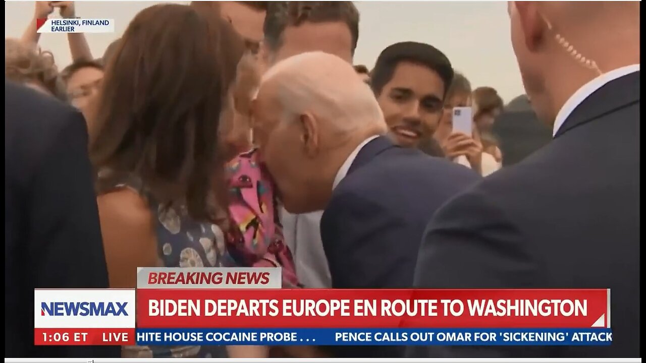 When SNIFFLING LEADS TO NIBBLES. Biden in Finland says goodbye to infant.