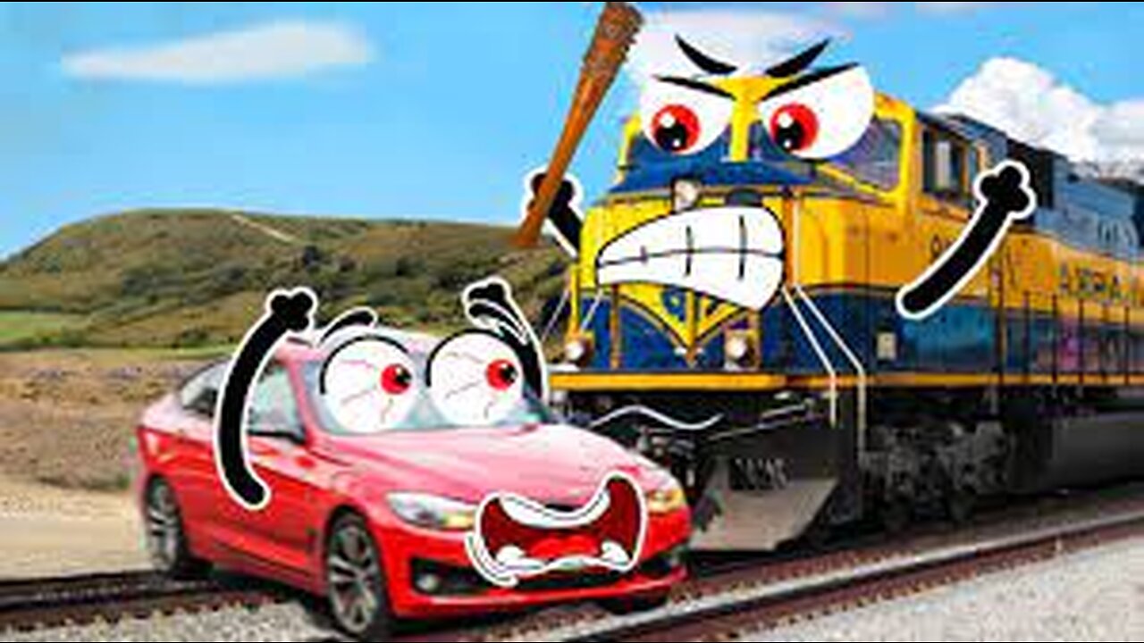 Train Cruch - Monster Trains Crush Cars on Railroad