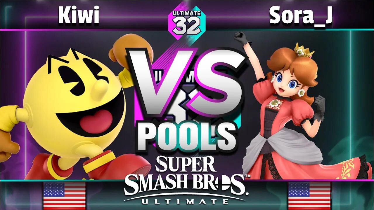 ULTIMATE 32 Pools - FP Ħ | Kiwi (PAC-MAN) vs. Sora_J (Daisy) - Smash Ultimate