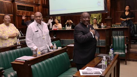SOUTH AFRICA - Cape Town -President Cyril Ramaphosa arrives at ANC caucus. (RjE)