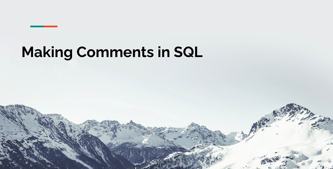 Making Comments in SQL - Tutorial