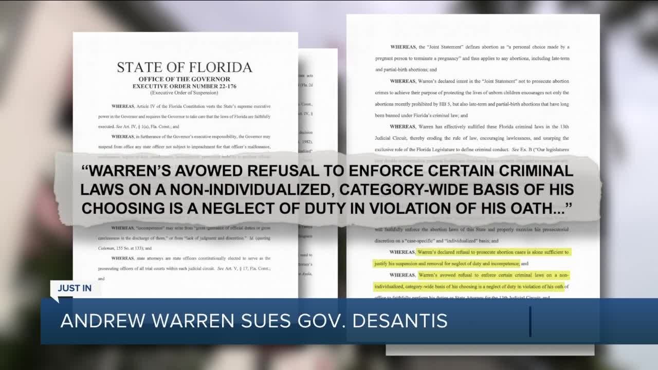 Andrew Warren sues DeSantis over suspension