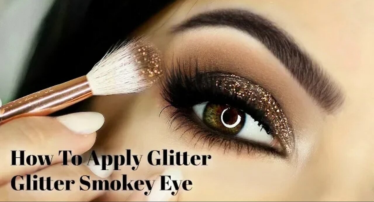 Beginners Eye Makeup Tutorial _ How To Apply Glittery Smokey Eyeshadow