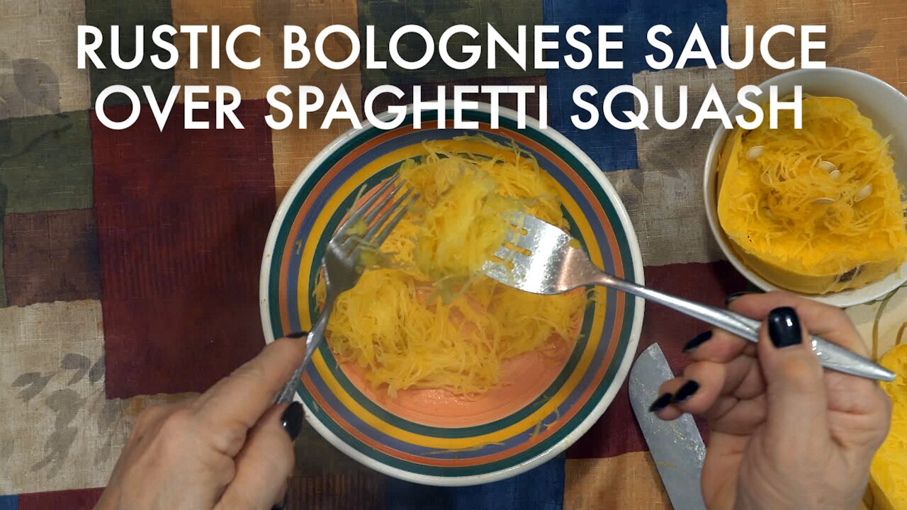 The best Italian meat sauce ever! Rustic Bolognese Sauce over Spaghetti Squash. ASMR