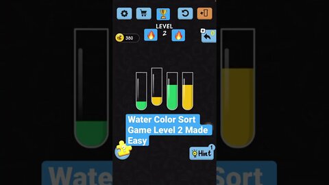 Water Color Sort Game Level 2 Made Easy #gaming #shorts #watercolor