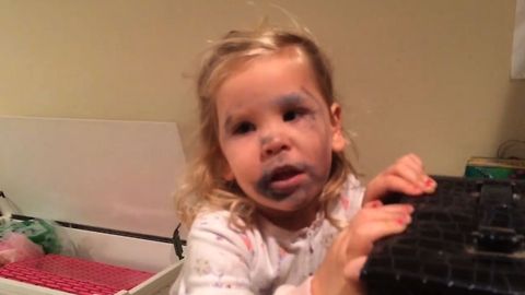 Little Girl's Make Up Mess