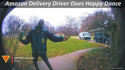 Amazon Delivery Driver Does Happy Dance Caught on Ring Camera | Doorbell Camera Video