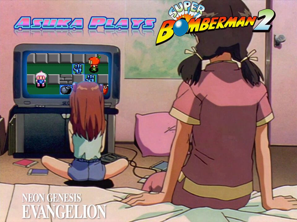 Asuka Langley Sohryu From Neon Genesis Evangelion Plays Super Bomberman 2 (Random Parody)