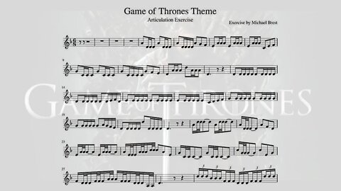 Trumpet Articulation [SINGLE/TRIPLE/DOUBLE TONGUE] Exercise with the Games of Thrones Theme